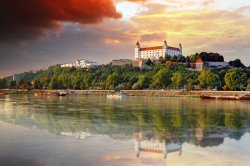 Bratislava castle and Danube river